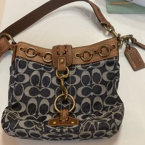 Coach denim printed crossbody bag!